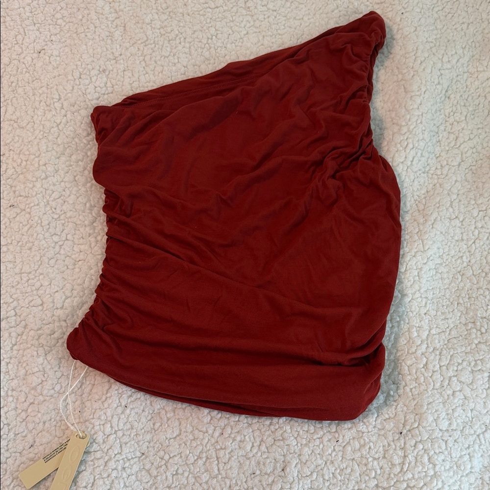 OGL Deep Red Gathered Skirt